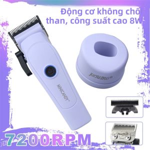 Máy Cắt Tóc Chuyên Nghiệp JUCAI MINICANDY JC06 Động Cơ Không Chổi Than Lưỡi Dao DLC 7200 Vòng/phút Pin 3200mAh Có Đế Sạc Dùng Cho Tiệm Cạo Râu