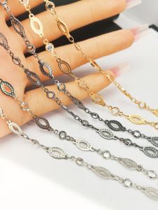 เครื่องประดับ DIY โซ่ Zirconia ทองแดงบริสุทธิ์ โซ่ตกแต่งผม โซ่ตกแต่งเสื้อผ้า โซ่ตัวอักษรอื่นๆ อุปกรณ์โซ่เสื้อผ้า