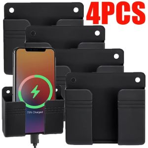 4pcs Multifunction Car Mobile Phone Holder Wall Mounted Organizer Storage Box Wall Remote Control Charging Dock Stand Organizer Bracket