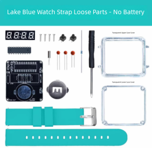 LED Watch Kit DIY Electronic Watch Loose Parts Soldering Assembly Transparent Creative Microcontroller Digital Tube Clock Access