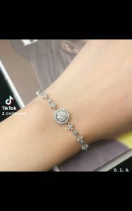 Lắc tay nữ khoá rút thời trang chất liệu bạc xi bạch kim MS0214