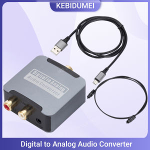 Kebidumei | Digital to Analog Converter DAC Audio Optical Toslink SPDIF Coaxial Input to L/R RCA 3.5mm Jack Headphone Amplifier Output