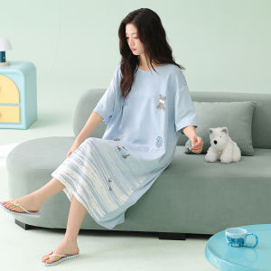 MiiOW | Cotton Cartoon Sleep Dress for Women Loose Breathable Homewear
