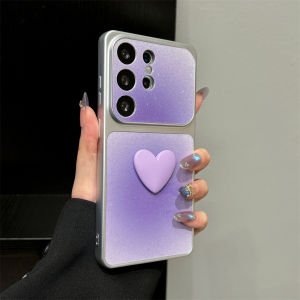 Ốp Điện Thoại 3D Hình Trái Tim Gradient Lấp Lánh Dành Cho Samsung Galaxy S25/S26 Ultra/S24 FE/S23 Plus/S23 Mặt Lưng Bóng Bảo Vệ Ống Kính