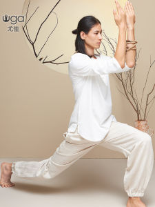 ชุดโยคะชาย ชุดไทเกียวสไตล์จีนใหม่ ชุดโยคะฤดูใบไม้ผลิและฤดูร้อน ผ้าคอตตอนไลก้า เสื้อแขนยาวเจ็ดชิ้น กางเกงขายาว ชุดโยคะสำหรับผู้ชาย