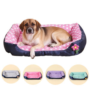 Square Large Dog Bed Elastic Warm Flower Soft Small Cat Sofa Kennel for Dog Mat Spot Medium Pet Bed House Accessories