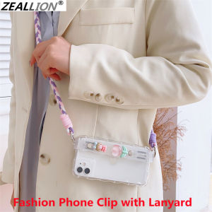 Zeallion hoạt hình dễ thương thời trang dây buộc điện thoại di động Đeo Chéo Dây Xích Kẹp sau chống mất Ba lô Dây Xích Clip điện thoại phong cách