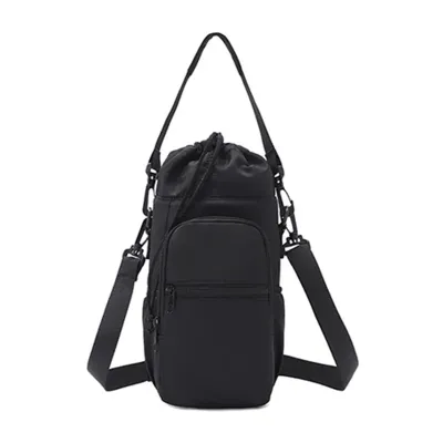 Portable Water Bottle Bag with Adjustable Strap Thermal Mugs Insulated Protective Cover Phone Pocket Outdoor Sports Travel Bag
