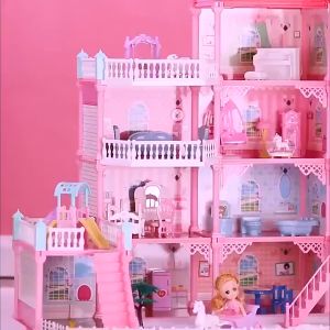Tatajoy 222PCS Mainan Princess Castle 11 House Doll Rumah Rumahan Doll House Play House Kado Ulang Tahun Cewek Perabot Mainan Edukasi Rumah 4 Doll