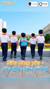 Balo Học Sinh Mầm Non Tiểu Học Xbags Dolphin Màu Xanh Gọn Nhẹ Chống Nước Thiết Kế Tai Gấu Ngộ Nghĩnh Đáng Yêu!