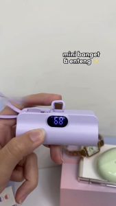 Portable Mini Power Bank Fast Charging 8000mAh battery PowerBank capsule with Cable led