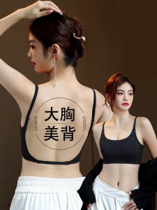 Big Chest Beauty Back Underwear Female Thin Full Cup Push-up Small Tube Top U-Shaped Open Back Invisible Seamless Bra