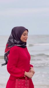 🌷 FAREHA Bawal Anti Kedut Chanella Black Series Cotton Premium - Valeria
