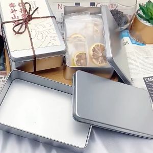 [XẢ KHO 5 TẶNG 1] 22*16*6.5cm- Hộp thiếc chữ nhật NHIỀU MÀU cỡ lớn đựng cookies bộ mỹ phẩm quà tặng cao cấp... Không dùng đựng dung dịch lỏng