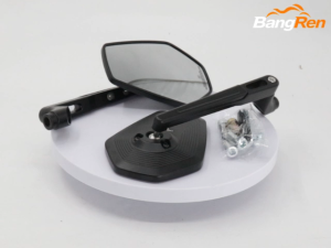 Motorcycle high-definition glass large mirror with wave pattern folding mirror rod for universal modification