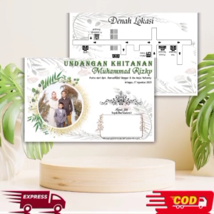 (50 Pcs) Undangan Sunat/Khitanan lipat bentuk Landscape harga murah proses cepat dan mudah kode 2
