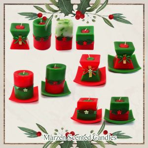 Marzen Christmas 2x2 Square Scented Candles Set of 2  | 2S XMAS