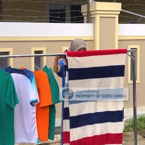 Goto Helix Tiang Jemuran Baju Besi Lipat Hanger Pakaian Portable