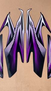 Striping Stiker Yamaha RX King tahun 2005 HITAM UNGU Fullset