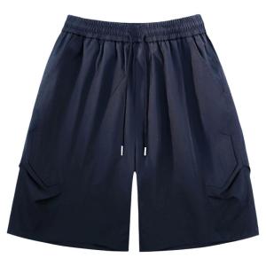 OUMULONG | Dark Navy Quick Dry Sport Shorts Men 5 Division Pants
