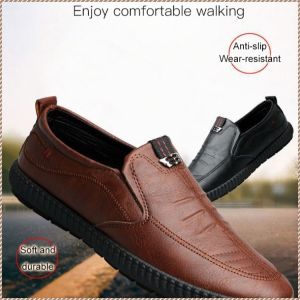 Mens Leather Shoes Lightweight Air Delivery Soft Leather Lining Mens Leather Shoes Water-resistant