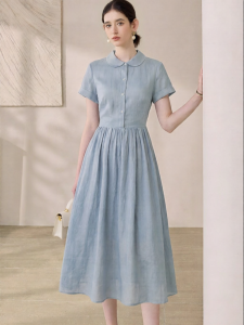 Roey s house | Slimming Waist-cinching Ramie Shirtdress for Summer