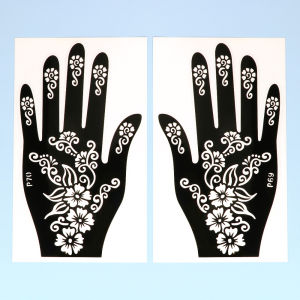2pcs Henna Tattoo Stencils Templates For Women Temporary Tattoo Indian Fashion Flower Wedding Tattoo Supplies For DIY Body Art