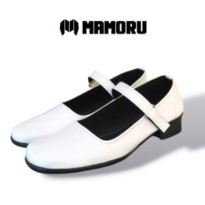 SEPATU PANTOFEL KULIT FORMAL PASKIB PUTIH HAK 3CM