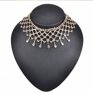 สร้อยคอพลอยเทียมพู่ห้อยหลายชั้นสำหรับผู้หญิงอุปกรณ์จัดงานแต่งงานสร้อยคอสร้อยคริสตัลของขวัญเครื่องประดับงานเลี้ยง