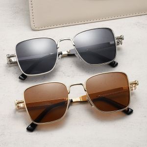 1/2pcs Vintage Square Punk SunglassesMetal Frame UV400 ProtectionSamples & Wholesale Available