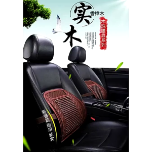 Tựa lưng lưới đan hạt gỗ cho ghế ô tô và văn phòng chống mỏi lưng chống gù hạn chế đau xương khớp.