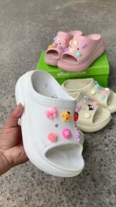 Dép lê Crush Dép quai ngang nữ Cross Classic Sandal Crush nhiều màu đế cao 5cm 2 quai gắn 12 Jib Ngẫu Nhiên - kimngansg