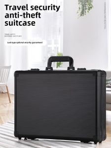 Casual Aluminum Alloy Mens Briefcase Handheld Travel Computer Case Business Lawyer 16 Inch Password Lock Briefcase