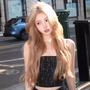 MONLEYTA | Womens Full Head Wig Long Curling Hair Thickening Hair Extension No Cap Required Natural Looking Wig For Daily Use