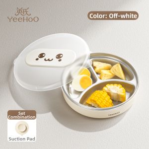 YeeHoO KIDS | Training Partitioned Tray Suction Stainless Steel
