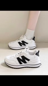 white sepatu wanita sport cewek korean style kekinian kets fashion rubber chunky shoes for women sapatos casual Import sneakers