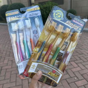 Bàn Chải Đánh Răng Clean up Gold Nano Bông Mềm 4 Chiếc Bộ Dụng Cụ Vệ Sinh Cá Nhân Hàn Quốc Thiết Bị Lưu Trữ Phòng Tắm