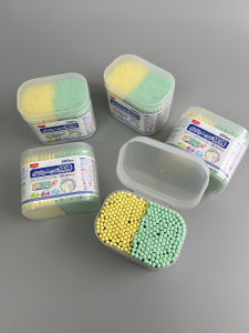 Portable Double-Headed Compact Cotton Swabs 300 Pieces Mixed Color Makeup Remover Cleaning Care Household Essential Cotton Sticks