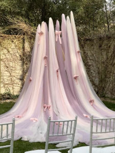 Light Purple Yellow Soft Gauze Curtain Wedding Welcome Background Decorative Activity Stage Arrangement Waterfall Net