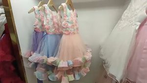 Summer Kids Toddler Girls Mesh Sleeveless Rose Flower Patchwork Bow knot Princess fluffy Dress Clothes Show Party Wedding Piano Show Ball Gown Bridesmaid Evening Princess Dress for 3 4 5 6 7 8 9 10 Years Old