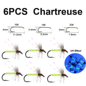 Bimoo 5/6pcs 16 #18 #20 Midges Dry Fly Lure Grizzle Saddle Hackle Goose Biots Segmented Body Fly Fishing Flies Trout Bass Lures