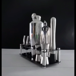 [Ship Local] 13Pcs 750/600ml Boston Cocktail Shaker Set Shakers Stainless Steel Bar Tool With Stand