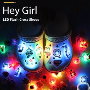 LED Flashing Light Shoe Buckle Crocs Shoe Decorations Bright Light Shoe Flowers Shoe Accessories Shiny Star for Fashion Lovers