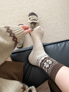 Retro Fair Isle Snowflake Wool Handbag Nordic Color Block Design Tourist Bag for Women Elegant And Stylish Travel Accessory