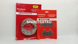 KPH PAKET KAMPAS REM DEPAN BELAKANG HONDA KARISMA / SUPRA X 125 / KAMPAS REM TROMOL BELAKANG SUPRA X 125 / DISPAD DEPAN KHARISMA / KAMPAS REM PIRINGAN CAKRAM DEPAN