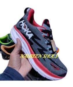 Sepatu Hoka Premium Sport Sekolah Pria Wanita Hitam Polos Running Santai