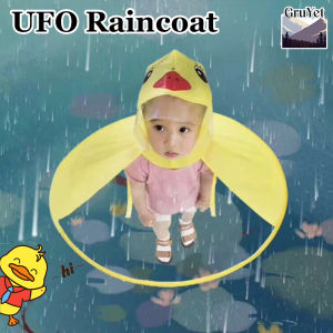 S/M/L Childrens UFO Cartoon Pattern Raincoat Suitable for Children Aged 0-18Y Kids Rain Coat