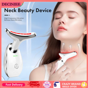 DECINIEE Electric Neck Massager EMS 7 Colors LED Photon Red Light Therapy Photon Wrinkle Remover Face Neck Beauty Instrument Device Skin Care Tool