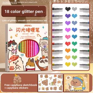 Marie’s | Colorful Glitter Gel Pen with Fluorescent Marking and Shimmering Watercolor for Kids Hand Accounts and Elementary School Students