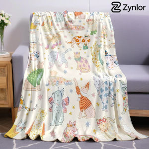 Beast Kingdom | Fashion Cat Lightweight Microfiber Soft Christmas Fleece Blanket Warm Cozy Throw for Bed Sofa Office Travel All Season